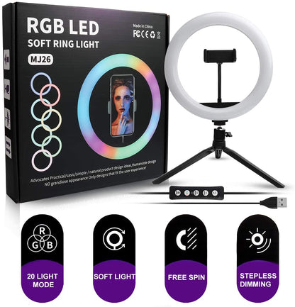 26CM RGB Led Soft Ring Light